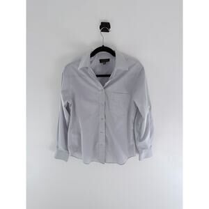 Foxcroft Shirt Wrinkle Free Womens Gray Button Down Cotton-Size 6P